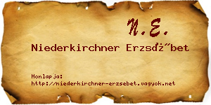 Niederkirchner Erzsébet névjegykártya
